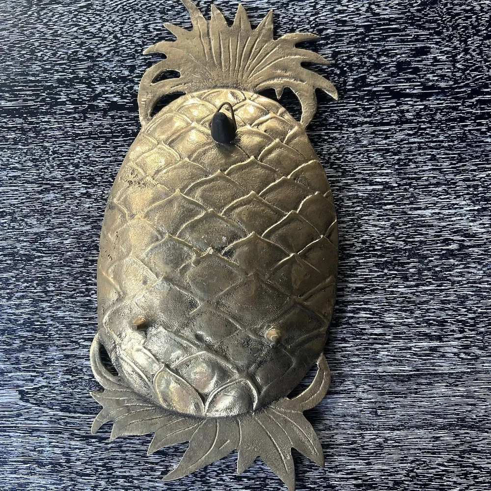 Vintage‎ Brass Pineapple Footed Dish Catchall Decor